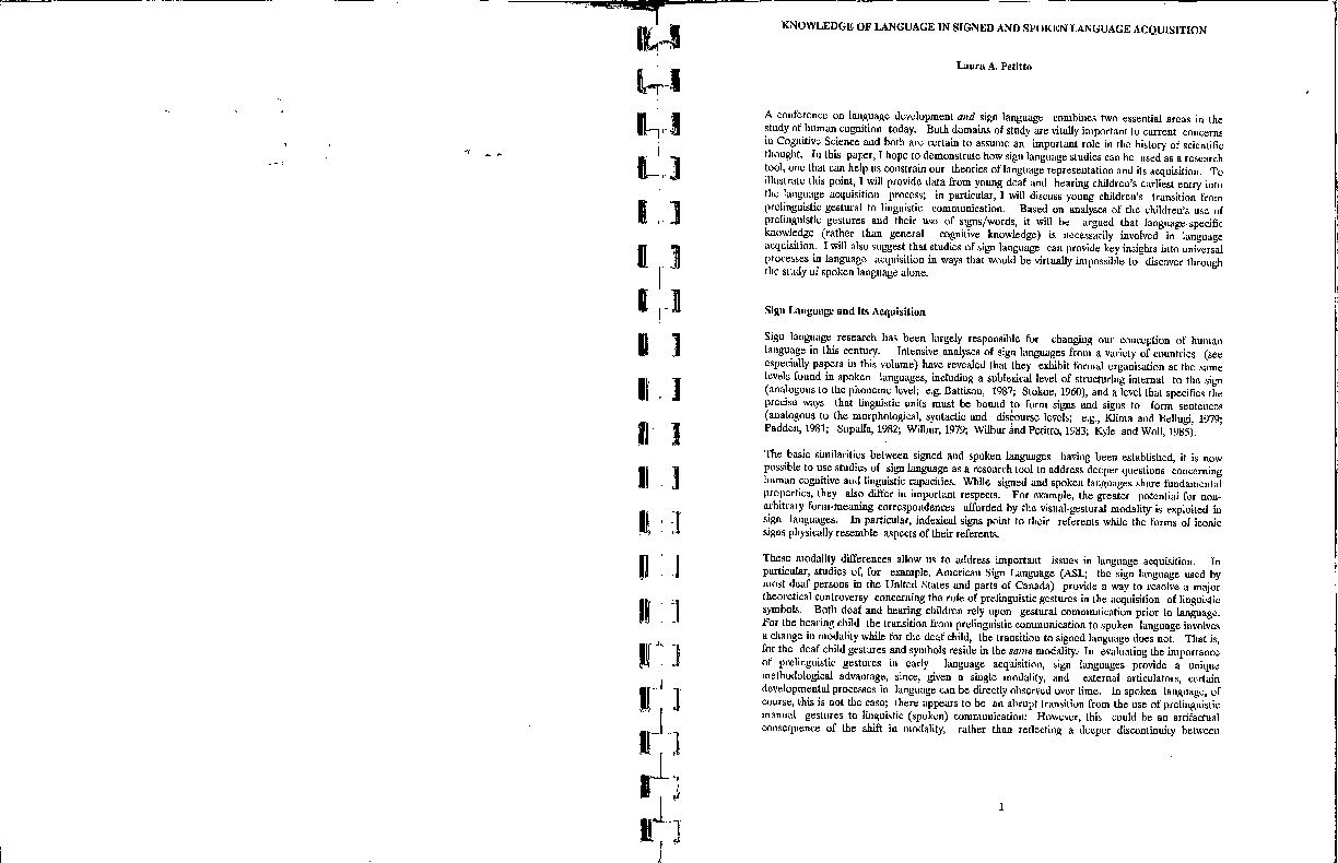 Knowledge of language in signed and spoken language acquisition