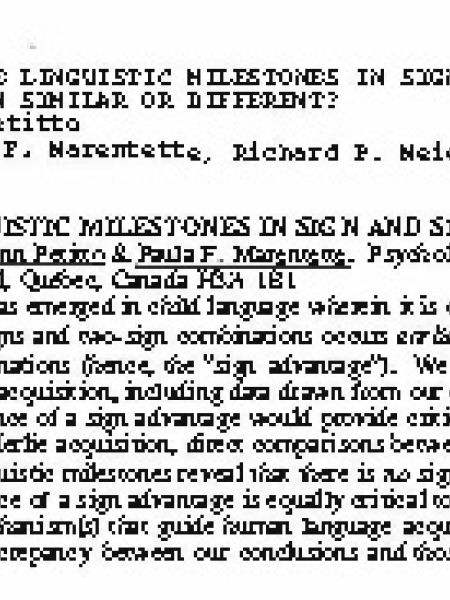 The timing of linguistic milestones in sign and spoken language acquisition