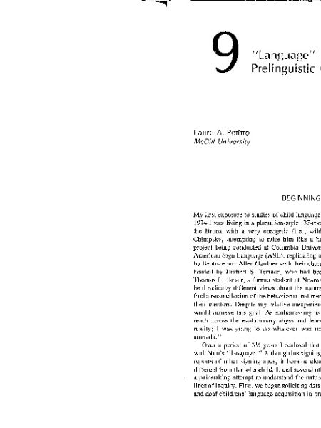 “Language” in the pre-linguistic child Petitto